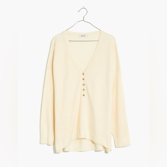 Madewell Women's Asherton Waffle Henley Sweater X1 NC737 - Picture 4 of 10